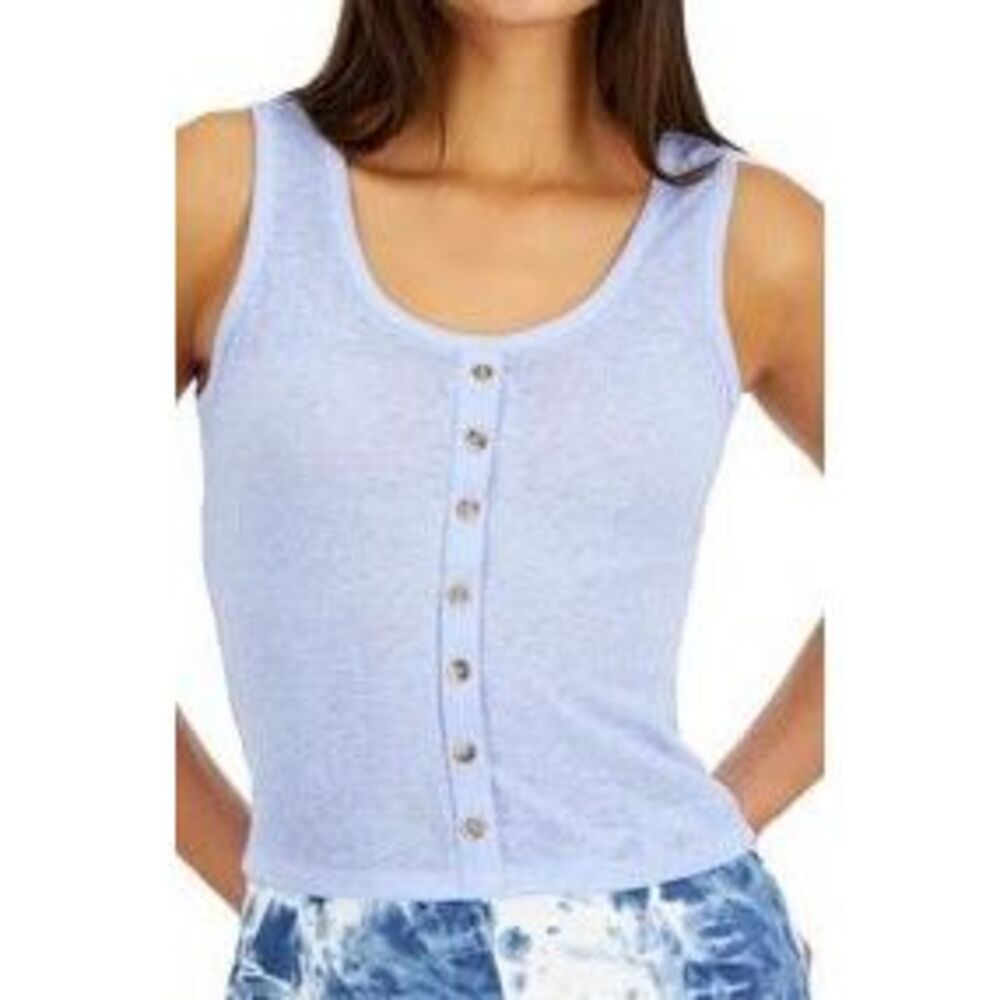 Crave Fame Juniors' Button-Front Tank Top Size M